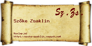 Szőke Zsaklin névjegykártya